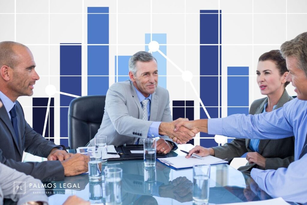 Civil lawyers reviewing contract and shareholder agreement to resolve business disputes